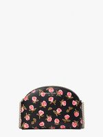 Spencer Ditsy Rose Double-Zip Dome Crossbody