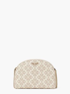 Spade Flower Coated Canvas Double-zip Dome Crossbody