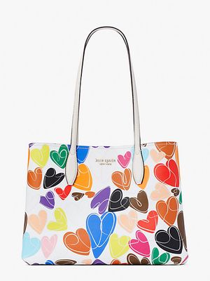 All Day Rainbow Hearts Large Tote