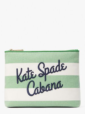 Cabana Striped Canvas Pouch