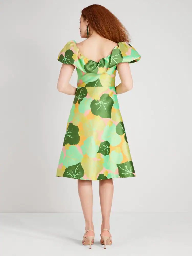 Cucumber Floral Flounce Dress