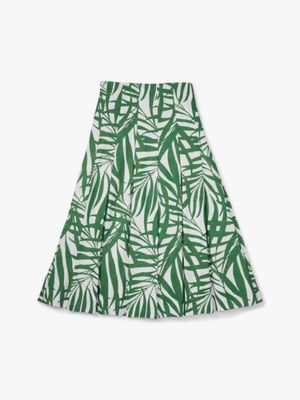 Palm Fronds Seamed Skirt