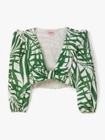 Palm Fronds Bow-front Crop Top
