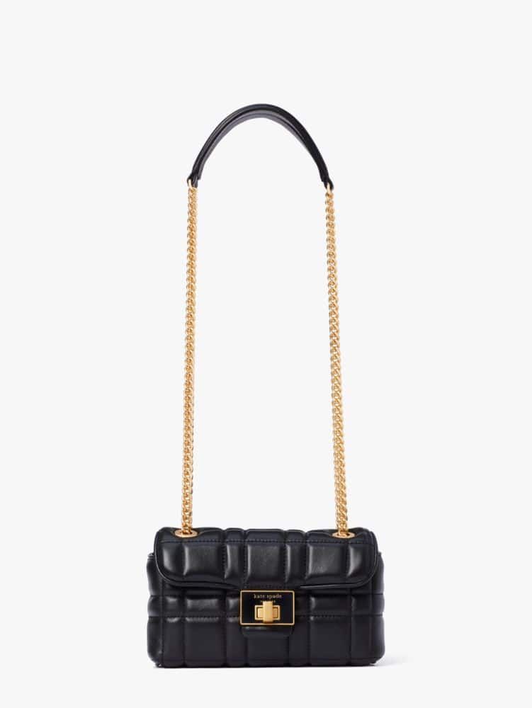 Kate Spade New York Evelyn Quilted Leather Medium Convertible Shoulder Bag - Black