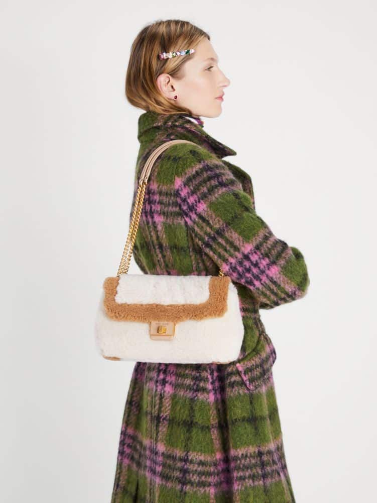 Kate Spade Evelyn Faux Shearling Medium Convertible Shoulder Bag