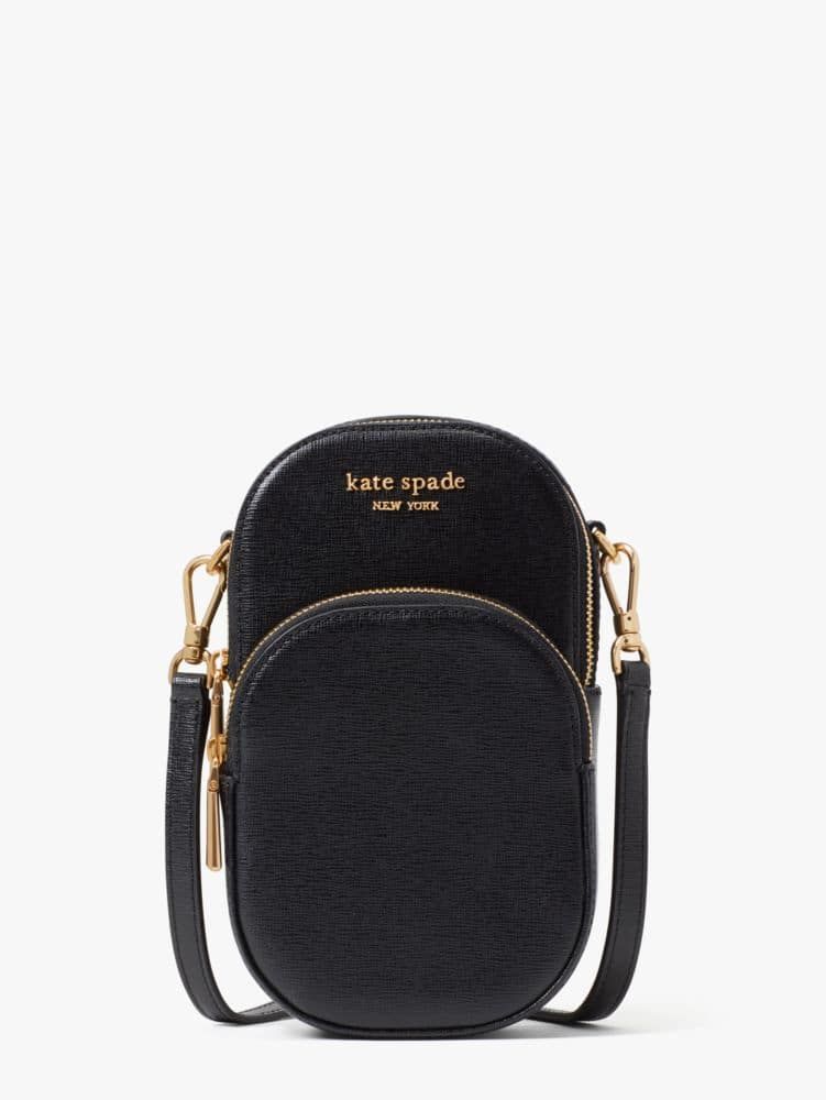 Steffie Embellished Straw North South Phone Crossbody | Kate Spade New York