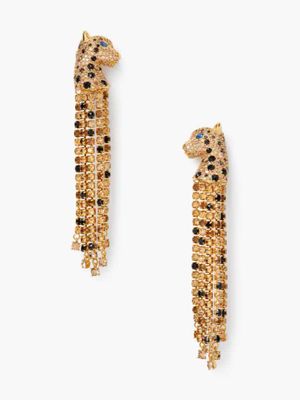 Fierce Leopard Linear Earrings