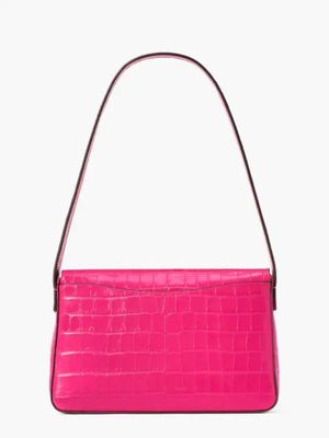 Katy Croc-embossed Medium Shoulder Bag
