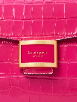 Katy Croc-embossed Medium Shoulder Bag