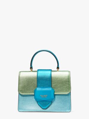 Bijou Metallic Colorblocked Mini Top-handle Bag