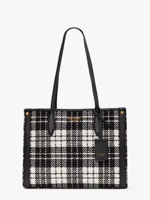 Market Posh Plaid Jacquard Medium Tote