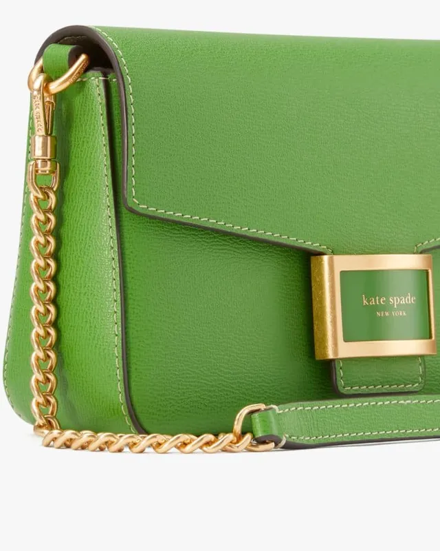 Kate Supple 99 Chain Bag In Crocodile-embossed Shiny Leather
