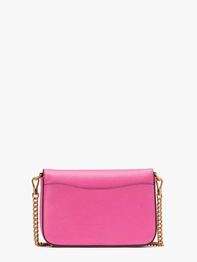 Katy Textured Leather Flap Chain Crossbody Bag