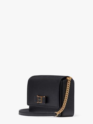 Morgan Bow Embellished Flap Chain Wallet