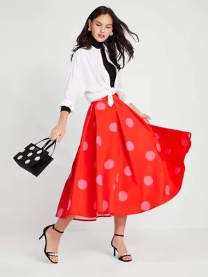 Giant Dot Faille Skirt