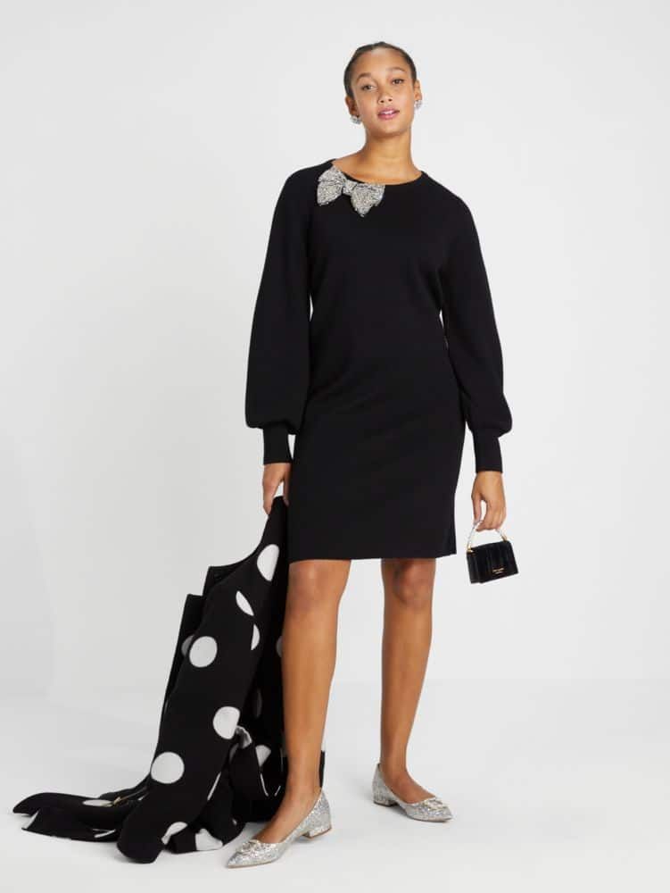 Kate Spade Bow-rhinestone Sweater Dress | The Summit