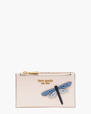 Dragonfly Embellished Small Slim Bifold Wallet