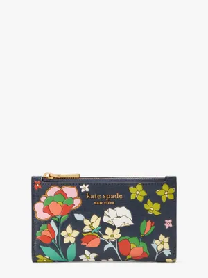 Morgan Flower Bed Embossed Small Slim Bifold Wallet