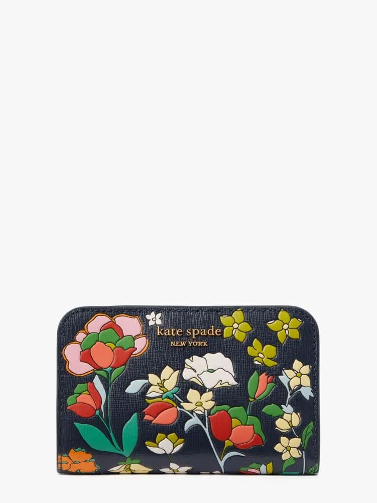 Morgan Flower Bed Embossed Compact Wallet