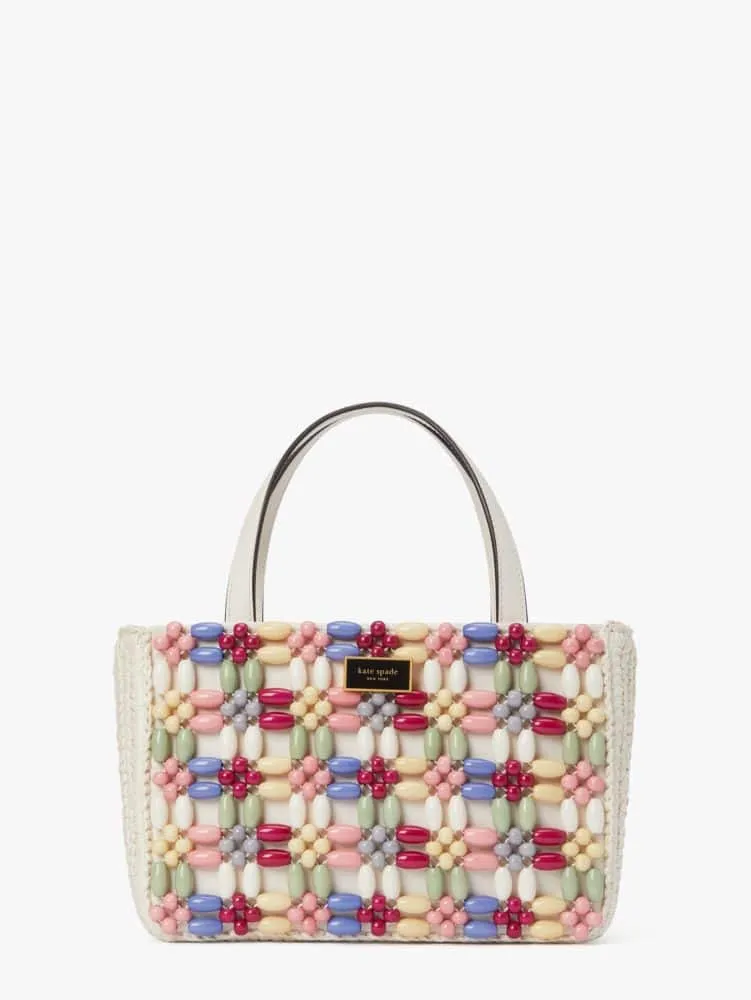Sam Icon Floral Embellished Nylon Small Tote
