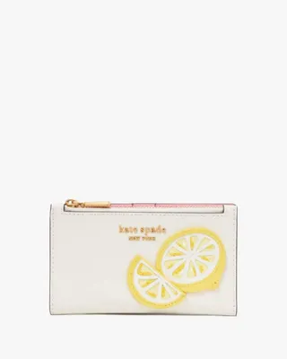 Lemon Drop Appliqué Small Slim Bifold Wallet