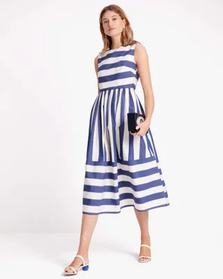 Awning Stripe Tie-waist Dress