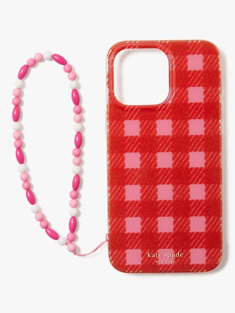 Kate Spade Sam Icon Glitter Gingham iPhone 14 Pro Max Wristlet Case | The  Summit