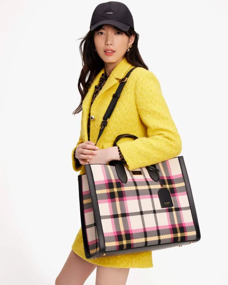 Manhattan Plaid Large Tote