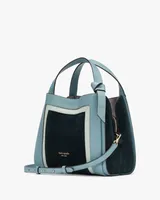 Knott Colorblocked Leather & Suede Medium Crossbody Tote