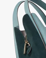 Knott Colorblocked Leather & Suede Medium Crossbody Tote
