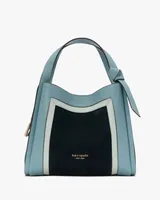 Knott Colorblocked Leather & Suede Medium Crossbody Tote
