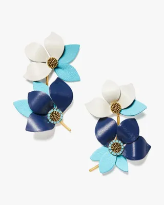 Flower Power Leather Earrings