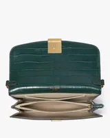 Dakota Croc-embossed Medium Convertible Shoulder Bag