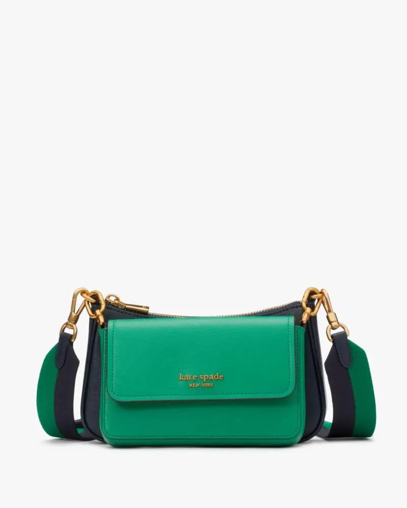 morgan double up saffiano leather crossbody bag