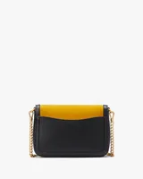 Katy Colorblocked Suede Flap Chain Crossbody