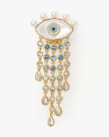 Evil Eye Statement Fringe Earrings