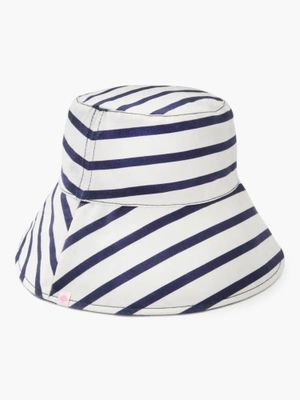 Breton Stripe Reversible Long-brim Bucket Hat