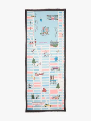 NYC Holiday Map Oblong Scarf