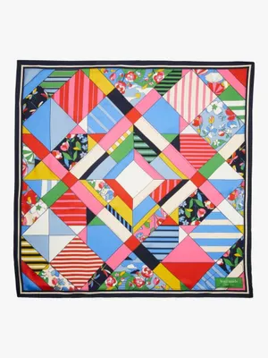 Patchwork Party Silk Square Scarf