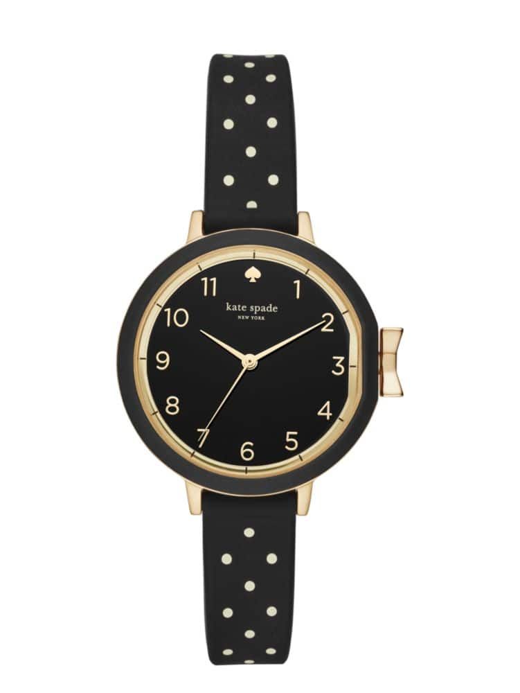 Kate Spade Park Row Black & White Dot Silicone Watch | The Summit