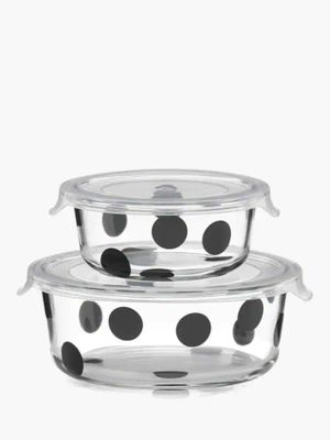 Deco Dot 2pc Round Food Storage Containers