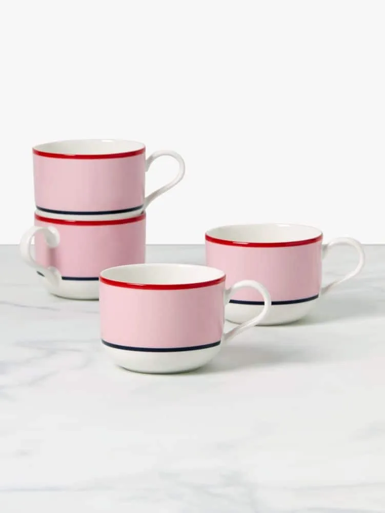 Kate Spade New York Make It Pop 8 Piece Cup & Saucer Set