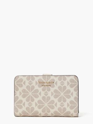 Spade Flower Coated Canvas Compact Wallet