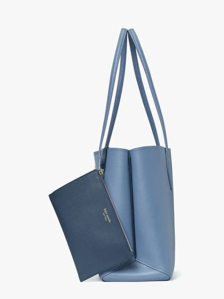 Kate Spade New York Celeste Blue All Day Leather Large Zip Tote