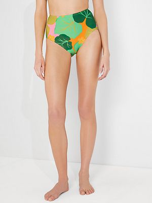 Cucumber Floral High-Waist Bikini Bottom