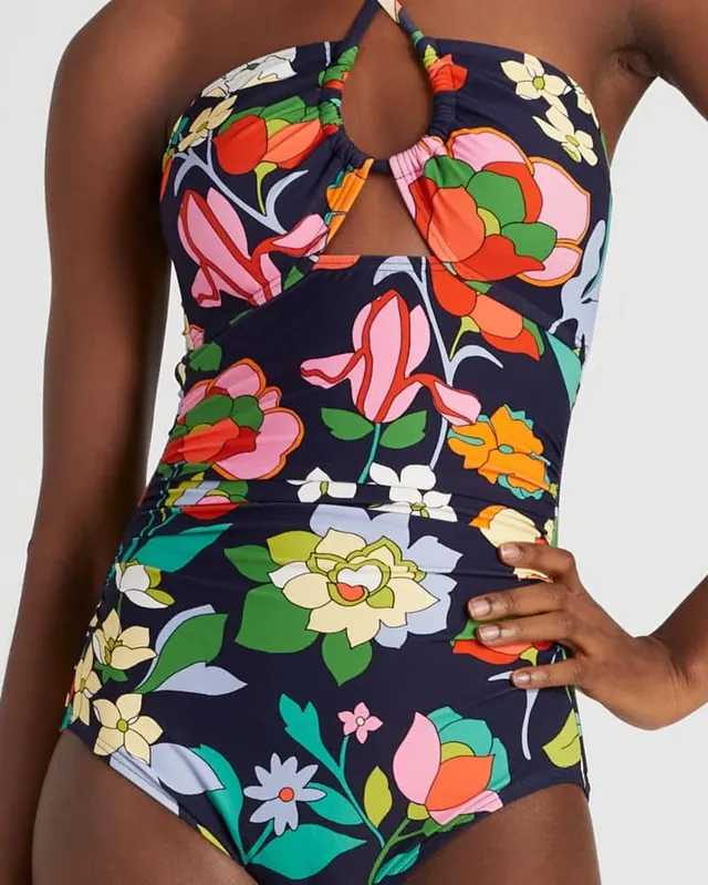 Cucumber Floral Tie Bandeau One Piece