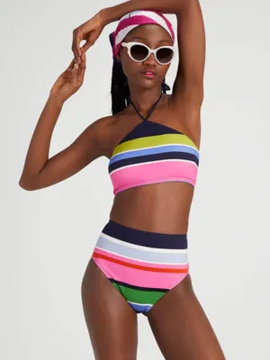 Sunny Day Stripe Halter Bikini Top