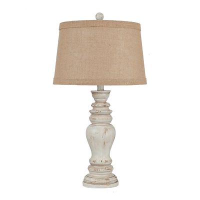 caroline distressed cream table lamp