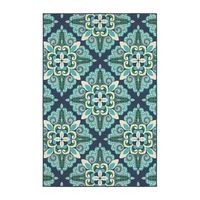 Floral Medallion Jenn Outdoor Rug, 5x7