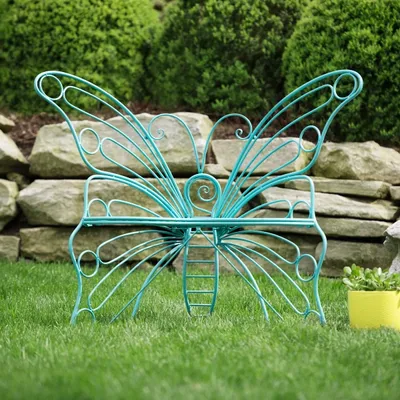 Turquoise Butterfly Metal Chair